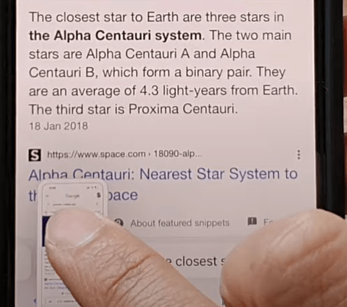 Clicking screenshot taken